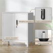 MOBILE DA UFFICIO PORTADOCUMENTI CON 3 RIPIANI, 2 ANTE E CHIAVI, 80X35X91 CM, BIANCO