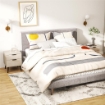SET 2 COMODINI STILE NORDICO CON CASSETTO E BASE RIALZATA, IN LEGNO, 40X40X50 CM, COLOR QUERCIA
