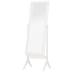 SPECCHIO A FIGURA INTERA CON 4 GAMBE E ANGOLAZIONE REGOLABILE, IN LEGNO E VETRO, 47X46X148 CM, BIANCO