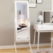 SPECCHIO A FIGURA INTERA CON 4 GAMBE E ANGOLAZIONE REGOLABILE, IN LEGNO E VETRO, 47X46X148 CM, BIANCO