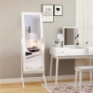 SPECCHIO A FIGURA INTERA CON 4 GAMBE E ANGOLAZIONE REGOLABILE, IN LEGNO E VETRO, 47X46X148 CM, BIANCO