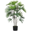 PALMA ARTIFICIALE DA 90 CM A 24 FOGLIE IN PLASTICA VERDE CON VASO DA Ï16.5X13.5 CM