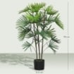 PALMA ARTIFICIALE DA 90 CM A 24 FOGLIE IN PLASTICA VERDE CON VASO DA Ï16.5X13.5 CM