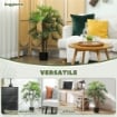 PALMA ARTIFICIALE DA 90 CM A 24 FOGLIE IN PLASTICA VERDE CON VASO DA Ï16.5X13.5 CM
