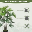 PALMA ARTIFICIALE DA 90 CM A 24 FOGLIE IN PLASTICA VERDE CON VASO DA Ï16.5X13.5 CM