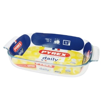 PYREX TEGAME RETTANGOLARE CON DIMENSIONI ESTERNE 35X23X6H CM