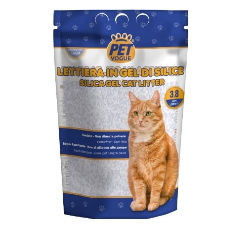 PET VOGUE LETTIERA IN GEL DI SILICE CAT LITTER SUPER ASSORBENTE 3,8 LT