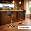 SGABELLO JOSHUA REGOLABILE 39,5 X 44,5 X 58/78 CM IN COLORE NERO