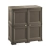 ARMADIO 2 ANTE WENGÉ 79X43X85,5 CM CON 4 SCOMPARTI – MOBILE CONTENITORE COMPATTO PER ORGANIZZAZIONE CASA E ZONA GIORNO