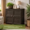 ARMADIO 2 ANTE WENGÉ 79X43X85,5 CM CON 4 SCOMPARTI – MOBILE CONTENITORE COMPATTO PER ORGANIZZAZIONE CASA E ZONA GIORNO