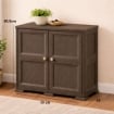 ARMADIO 2 ANTE WENGÉ 79X43X85,5 CM CON 4 SCOMPARTI – MOBILE CONTENITORE COMPATTO PER ORGANIZZAZIONE CASA E ZONA GIORNO