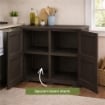 ARMADIO 2 ANTE WENGÉ 79X43X85,5 CM CON 4 SCOMPARTI – MOBILE CONTENITORE COMPATTO PER ORGANIZZAZIONE CASA E ZONA GIORNO