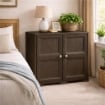 ARMADIO 2 ANTE WENGÉ 79X43X85,5 CM CON 4 SCOMPARTI – MOBILE CONTENITORE COMPATTO PER ORGANIZZAZIONE CASA E ZONA GIORNO