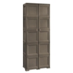 ARMADIO WENGÉ 2 ANTE 79X43X203 CM CON 6 SCOMPARTI E VANO PORTASCOPA – MOBILE ALTO ORGANIZZAZIONE CASA PER LAVANDERIA E INGRESSO
