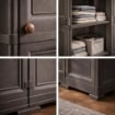ARMADIO WENGÉ 2 ANTE 79X43X203 CM CON 6 SCOMPARTI E VANO PORTASCOPA – MOBILE ALTO ORGANIZZAZIONE CASA PER LAVANDERIA E INGRESSO