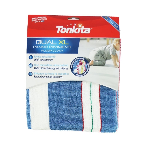 TONKITA PANNO PER PAVIMENTI DUAL XL EXTRA ASSORBENTE PER TUTTE LE SUPERFICI 50X55CM