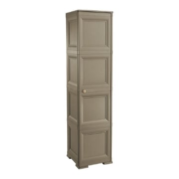 ARMADIO A COLONNA WENGÉ SCURO 40X43X164 CM CON 4 RIPIANI E 1 ANTA LISCIA – MOBILE VERTICALE ORGANIZZAZIONE CASA SALVASPAZIO