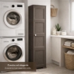 ARMADIO A COLONNA WENGÉ SCURO 40X43X164 CM CON 4 RIPIANI E 1 ANTA LISCIA – MOBILE VERTICALE ORGANIZZAZIONE CASA SALVASPAZIO