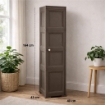 ARMADIO A COLONNA WENGÉ SCURO 40X43X164 CM CON 4 RIPIANI E 1 ANTA LISCIA – MOBILE VERTICALE ORGANIZZAZIONE CASA SALVASPAZIO