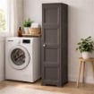 ARMADIO A COLONNA WENGÉ SCURO 40X43X164 CM CON 4 RIPIANI E 1 ANTA LISCIA – MOBILE VERTICALE ORGANIZZAZIONE CASA SALVASPAZIO