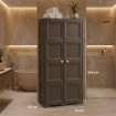 ARMADIO WENGÉ 2 ANTE 79X43X164 CM CON 8 SCOMPARTI – MOBILE ALTO CONTENITORE SALVASPAZIO PER ORGANIZZAZIONE CASA