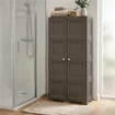 ARMADIO WENGÉ 2 ANTE 79X43X164 CM CON 8 SCOMPARTI – MOBILE ALTO CONTENITORE SALVASPAZIO PER ORGANIZZAZIONE CASA