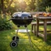 BARBECUE TONDO CON COPERCHIO CM.48X72 H CON GRIGLIA CROMATA RIMOVIBILE 