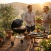 BARBECUE TONDO CON COPERCHIO CM.48X72 H CON GRIGLIA CROMATA RIMOVIBILE 