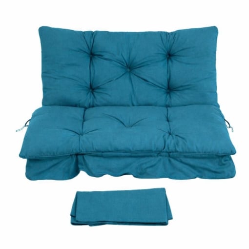 SET CUSCINI RICAMBIO DONDOLO 3 POSTI IN POLICOTONE COLORE PETROLIO 135 CM