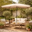 MAURY'S OMBRELLONE DA GIARDINO RETTANGOLARE 3 X 2 MT COLORE ECRÙ DIAMETRO ASTA 40 MM
