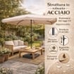 MAURY'S OMBRELLONE DA GIARDINO RETTANGOLARE 3 X 2 MT COLORE ECRÙ DIAMETRO ASTA 40 MM
