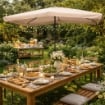 MAURY'S OMBRELLONE DA GIARDINO RETTANGOLARE 3 X 2 MT COLORE ECRÙ DIAMETRO ASTA 40 MM
