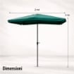 MAURY'S OMBRELLONE DA GIARDINO RETTANGOLARE 3 X 2 MT COLORE VERDE DIAMETRO ASTA 40 MM