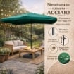 MAURY'S OMBRELLONE DA GIARDINO RETTANGOLARE 3 X 2 MT COLORE VERDE DIAMETRO ASTA 40 MM