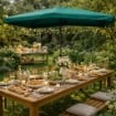 MAURY'S OMBRELLONE DA GIARDINO RETTANGOLARE 3 X 2 MT COLORE VERDE DIAMETRO ASTA 40 MM