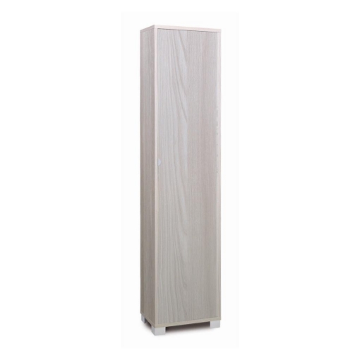 ARMADIO A COLONNA IN LEGNO EFFETTO  VENATO CON 1 ANTA COMPOSTA DA 4 RIPIANI DIMENSIONI 190X43X29 CM, COLORE OLMO CHIARO