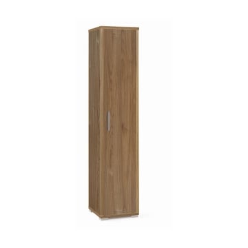 ARMADIO A COLONNA IN LEGNO CON 1 ANTA COMPOSTO DA 2 RIPIANI REGOLABILI E 2 FISSI 182X39X41 CM, COLORE NOCE