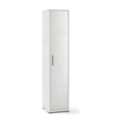 ARMADIO A COLONNA IN LEGNO BIANCO CON 1 ANTA COMPOSTA DA 4 RIPIANI DIMENSIONI 182X39X41 CM