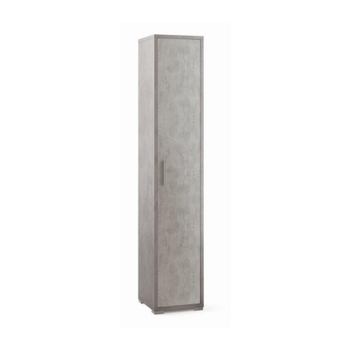 ARMADIO A COLONNA IN LEGNO GRIGIO CON 1 ANTA COMPOSTA DA 4 RIPIANI DIMENSIONI 199X39X41 CM