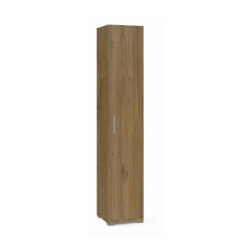 ARMADIO A COLONNA IN LEGNO VENATO CON 1 ANTA COMPOSTA DA 4 RIPIANI DIMENSIONI 199X39X41 CM, COLORE NOCE