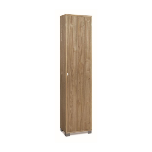 ARMADIO A COLONNA IN LEGNO VENATO CON 1 ANTA COMPOSTA DA 4 RIPIANI DIMENSIONI 190X43X29 CM, COLORE NOCE