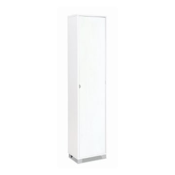 ARMADIO A COLONNA IN LEGNO BIANCO CON 1 ANTA COMPOSTA DA 4 RIPIANI DIMENSIONI 190X43X29 CM