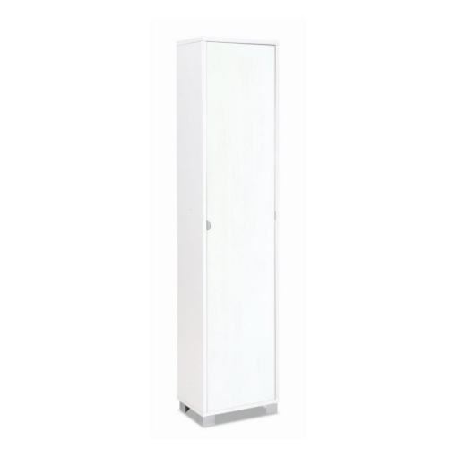 ARMADIO A COLONNA IN LEGNO BIANCO CON 1 ANTA COMPOSTA DA 4 RIPIANI DIMENSIONI 190X43X29 CM
