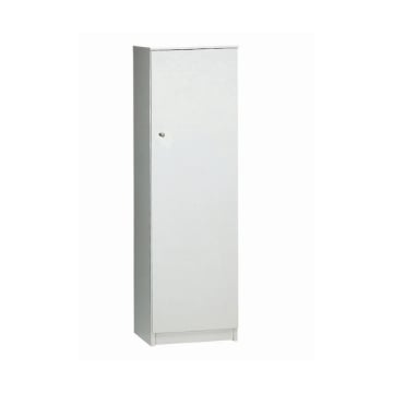 ARMADIO A COLONNA IN LEGNO BIANCO CON 1 ANTA COMPOSTA DA 2 RIPIANI DIMENSIONI 147X46X34 CM