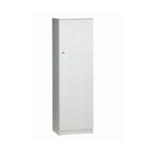 ARMADIO A COLONNA IN LEGNO BIANCO CON 1 ANTA COMPOSTA DA 2 RIPIANI DIMENSIONI 147X46X34 CM