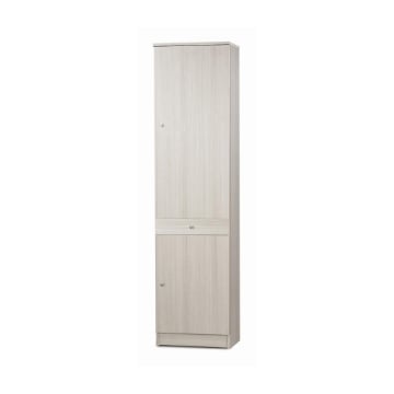 ARMADIO A COLONNA IN LEGNO EFFETTO VENATO CON 2 ANTE, 1 CASSETTO DIMENSIONI 183X46X34 CM, COLORE EUCALIPTO