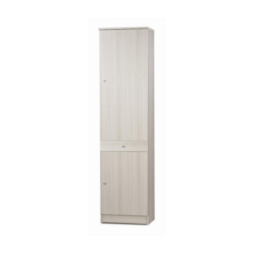 ARMADIO A COLONNA IN LEGNO EFFETTO VENATO CON 2 ANTE, 1 CASSETTO DIMENSIONI 183X46X34 CM, COLORE EUCALIPTO