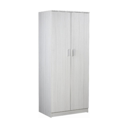 ARMADIO DA ARREDO IN LEGNO VENATO CON 2 ANTE COMPOSTO DA BARRA PORTABITI, 1 RIPIANO FISSO E 1 REGOLABILE 182X77X52, COLORE EUCALIPTO