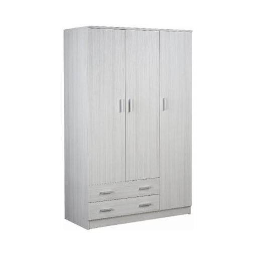 ARMADIO DA ARREDO IN LEGNO CON 3 ANTE 2 CASSETTI DIMENSIONI 182X115X52 CM, COLORE EUCALIPTO