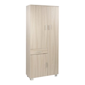 ARMADIO DA ARREDO CON PIEDINI IN LEGNO CON 3 ANTE 1 CASSETTO 178X77X34 CM, COLORE OLMO CHIARO